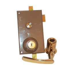 SERRURE EN APPLIQUE 3 POINTS 787 Z FICHET CYLINDRE DORÉ