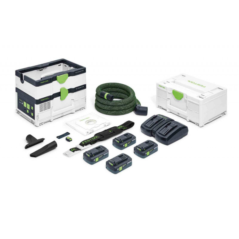 ASPIRATEUR FESTOOL CLEANTEC CTLC SYS 2X18V HPC 4 I-PLUS AVEC SET ÉNERGIE SYS 18V 4X4 / TCL 6 DUO