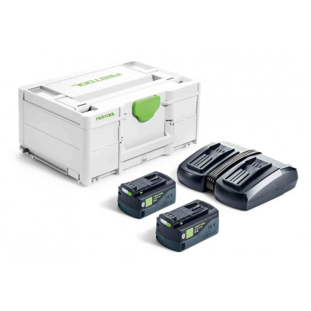 PACK ENERGIE SYS 18V FESTOOL 2 BATTERIES 5AH - CHARGEUR RAPIDE TCL 6 - COFFRET SYSTAINER SYS3
