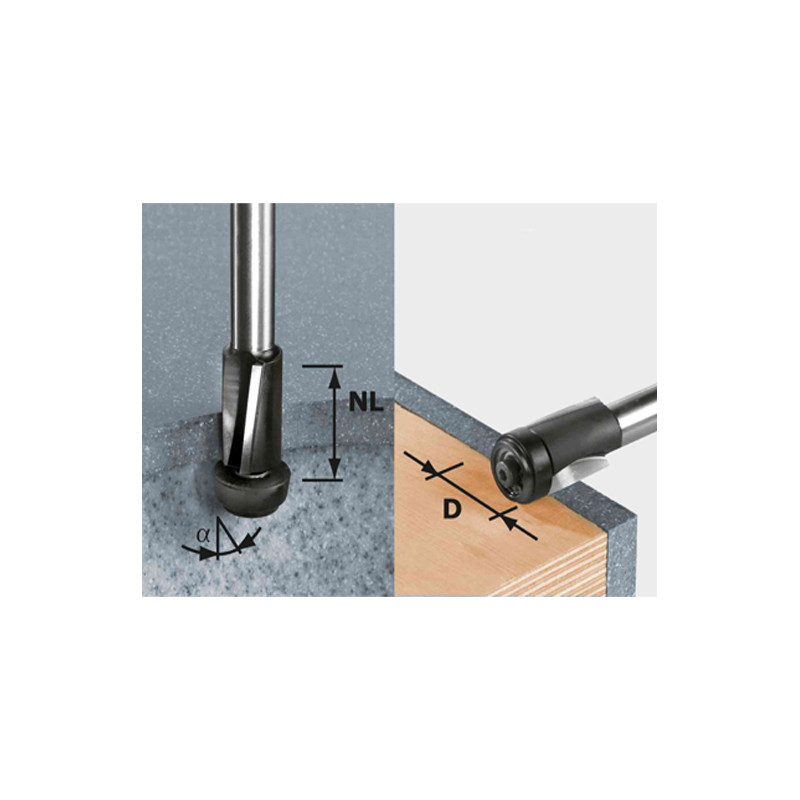FRAISE À AFFLEURER FESTOOL HW D19/25 SS S12 - RÉF. 492661