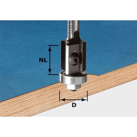 FRAISE À AFFLEURER FESTOOL HW S8 D19/20WM AVEC PLAQUETTES RÉVERSIBLES