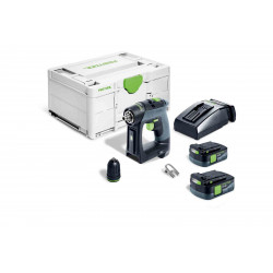 PERCEUSE-VISSEUSE 10,8V FESTOOL CXS 12 2,5-PLUS - 2 BATTERIES 2,5AH - CHARGEUR - COFFRET SYSTAINER SYS3 M 187
