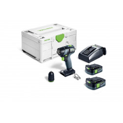 PERCEUSE-VISSEUSE 10,8V FESTOOL TXS 12 2,5-PLUS - 2 BATTERIES 2,5AH - CHARGEUR - COFFRET SYSTAINER SYS3 M 187