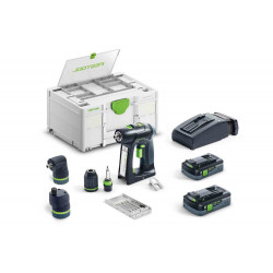 PERCEUSE-VISSEUSE 18V FESTOOL C 18 HPC 4,0 I-SET - 2 BATTERIES 4AH - CHARGEUR - COFFRET SYSTAINER SYS3