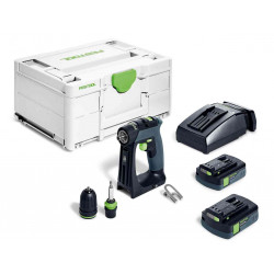 PERCEUSE-VISSEUSE 18V FESTOOL CXS 18 C 3,0-PLUS - 2 BATTERIES 3AH - CHARGEUR - COFFRET SYSTAINER 3
