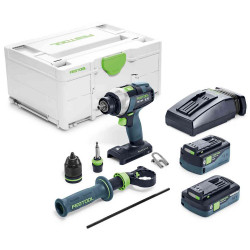 PERCEUSE-VISSEUSE 18V FESTOOL QUADRIVE TDC 18/4 I-PLUS BATTERIES 4AH/5AH - CHARGEUR - COFFRET SYSTAINER SYS3