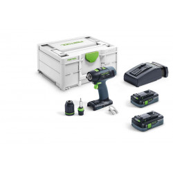 PERCEUSE-VISSEUSE 18V FESTOOL T18/3 HPC 4,0 I-PLUS - 2 BATTERIES 4AH - CHARGEUR - COFFRET SYSTAINER SYS3