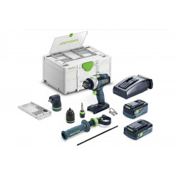 PERCEUSE-VISSEUSE À PERCUSSION 18V QUADRIVE FESTOOL TPC 18/4 - 2 BATTERIES - CHARGEUR - COFFRET SYSTAINER³