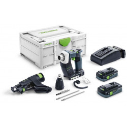 VISSEUSE 18V DURADRIVE FESTOOL DWC 18-4500 - 2 BATTERIES 4AH - CHARGEUR TCL - COFFRET SYSTAINER SYS3