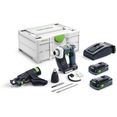 VISSEUSE 18V DURADRIVE FESTOOL DWC 18-4500 - 2 BATTERIES 4AH - CHARGEUR TCL - COFFRET SYSTAINER SYS3