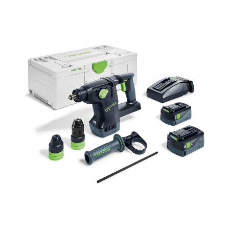 PERFORATEUR-BURINEUR SDS-PLUS 18V FESTOOL KHC 18 - 2 BATTERIES 5AH - CHARGEUR - COFFRET SYSTAINER