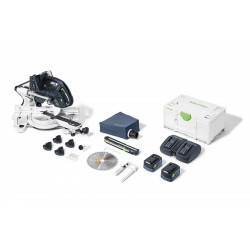 SCIE À ONGLETS RADIALE 2X18V FESTOOL KAPEX KSC 60 EB - 2 BATTERIES 5AH - CHARGEUR - COFFRET