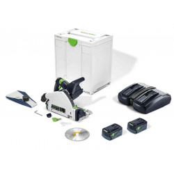 SCIE CIRCULAIRE PLONGEANTE 18V FESTOOL TSC 55 - 2 BATTERIES 5AH - CHARGEUR - COFFRET SYSTAINER SYS³