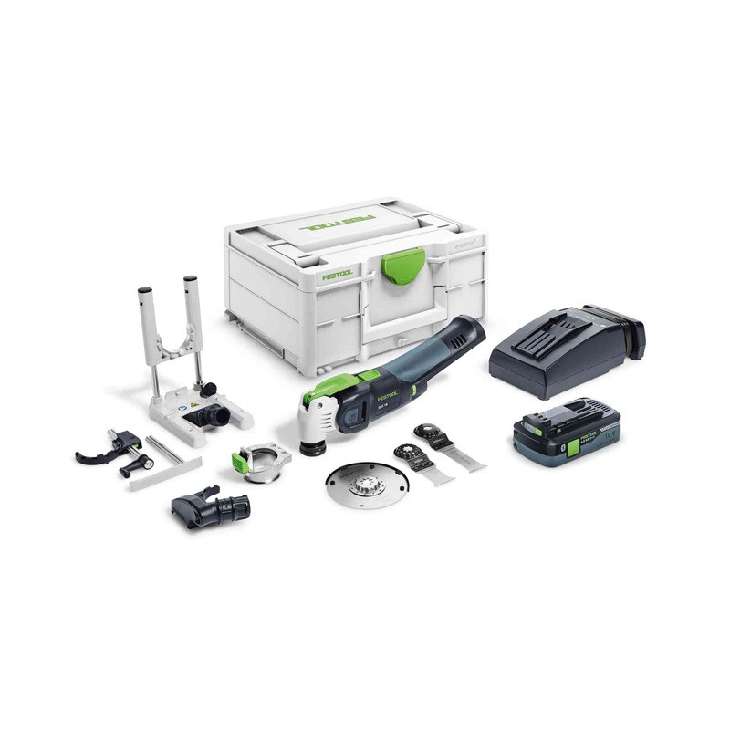 SCIE OSCILLANTE 18V FESTOOL OSC 18 HPC 4 EI-SET BATTERIE 4AH - CHARGEUR - COFFRET SYSTAINER - ACCESSOIRES