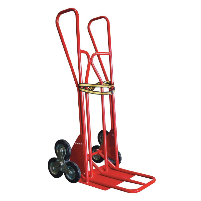 DIABLE 250KG TOLE ROUES ETOILE CAOUTCHOUC AVEC BAVETTE FIXE ET/OU REPLIABLE