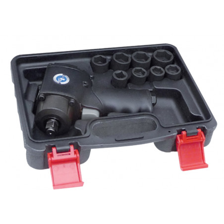 COFFRET CLÉ À CHOCS PNEUMATIQUE 1/2'' AVEC DOUILLES COURTES À CHOCS 1/2'' - MODÈLE GP1313BC GÉNÉRAL PNEUMATIC
