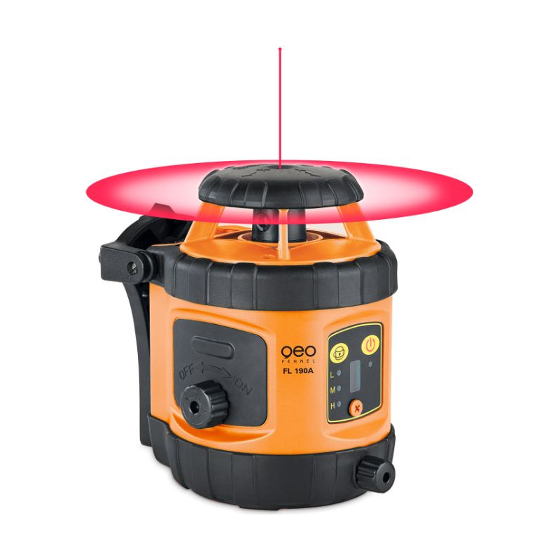 PACK LASER ROTATIF ROUGE FL 190A AVEC TRÉPIED ET CHARGEUR GEO FENNEL