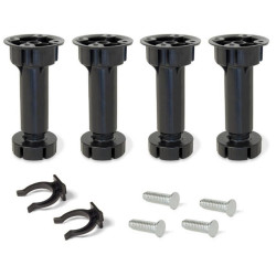 Kit 4 pieds ronds Emuca BONE ABS avec vis et clips réglables