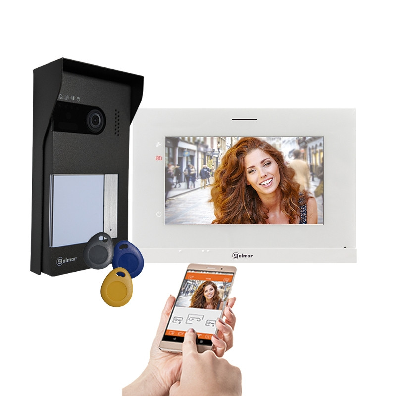 KIT VIDÉO CONNECTÉ WI-FI 7'' SOUL AVEC MÉMOIRE ET LECTEUR DE BADGES - GS5110/ART7W