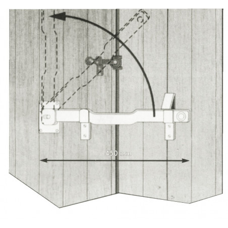 BARRE DE SÉCURITÉ ARTICULÉE HERCULE 450 MM AVEC BLOCAGE AUTOMATIQUE