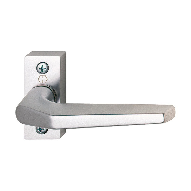 ENSEMBLE DE POIGNÉES SUR ROSACES FRANKFURT EN ALUMINIUM POUR MENUISERIE MÉTALLIQUE