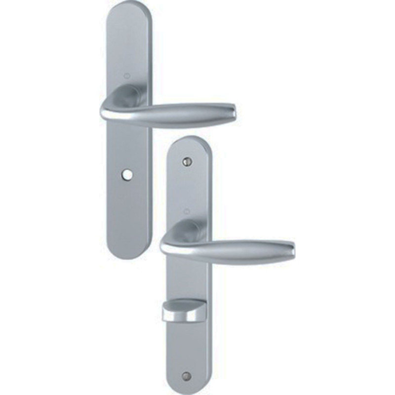 ENSEMBLE SUR PLAQUE NEW YORK HOPPE ALUMINIUM GRAND MODÈLE EA70 ENTRAXE 70 MM