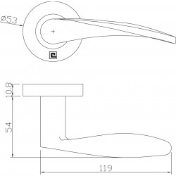 BÉQUILLE DOUBLE MASSIVE SUR ROSACE INOX JADE 4004 HERACLES