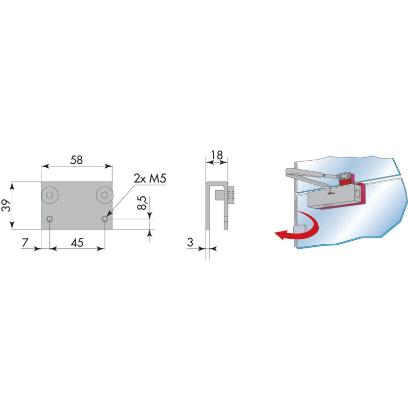 ACCESSOIRES POUR FERME-PORTES HR200 HERACLES