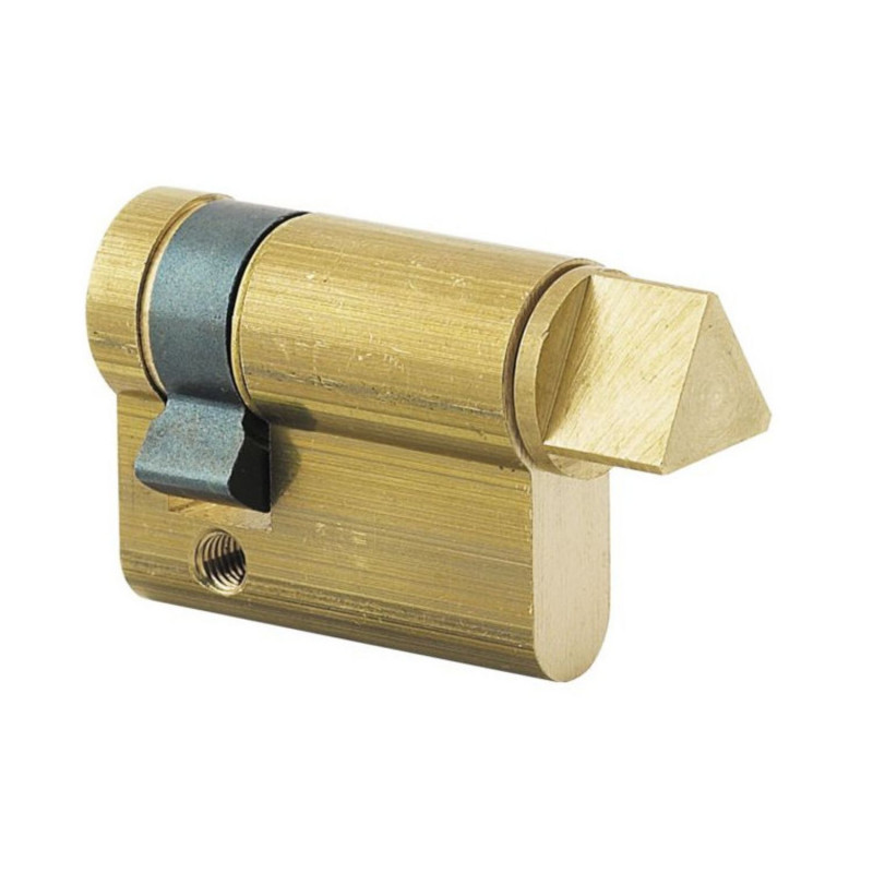 CYLINDRE EUROPÉEN DE SÉCURITÉ POMPIER EN LAITON AVEC TRIANGLE 14 MM