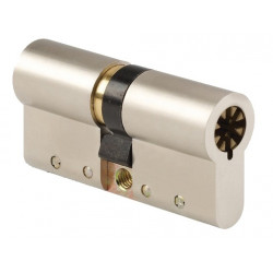 CYLINDRE EUROPÉEN DOUBLE ENTRÉE POLLUX SÉRIE 7000 EN LAITON NICKELÉ