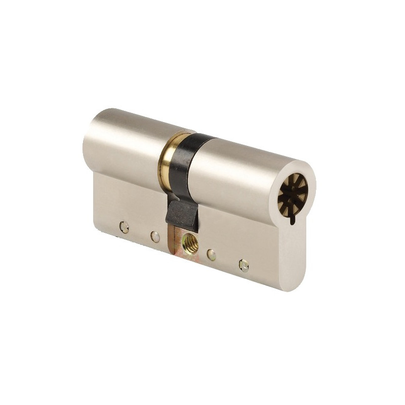 CYLINDRE EUROPÉEN DOUBLE ENTRÉE POLLUX SÉRIE 7000 EN LAITON NICKELÉ