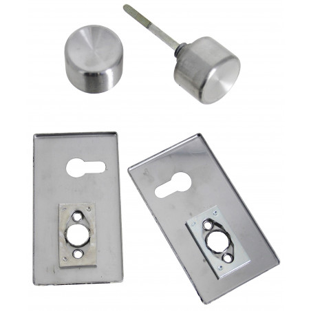 ENSEMBLE BOUTON SUR PLAQUE INOX BROSSÉ BRICARD - 2036021