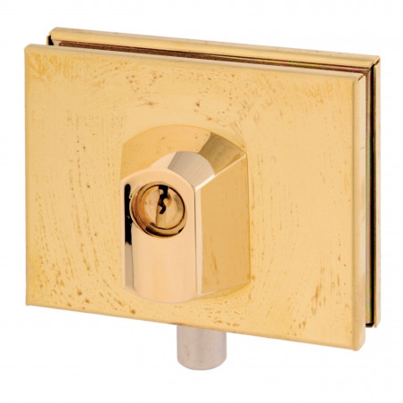 SERRURE BASSE DOUBLE ENTRÉE POUR PORTE EN VERRE INOX POLI HÉRACLÈS