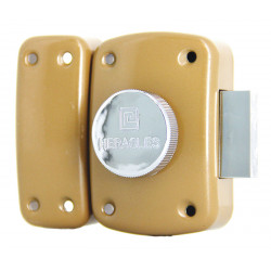 VERROU À BOUTON HERACLES COLORIS OR AVEC CYLINDRE 5 GOUPILLES - MODÈLE ECO