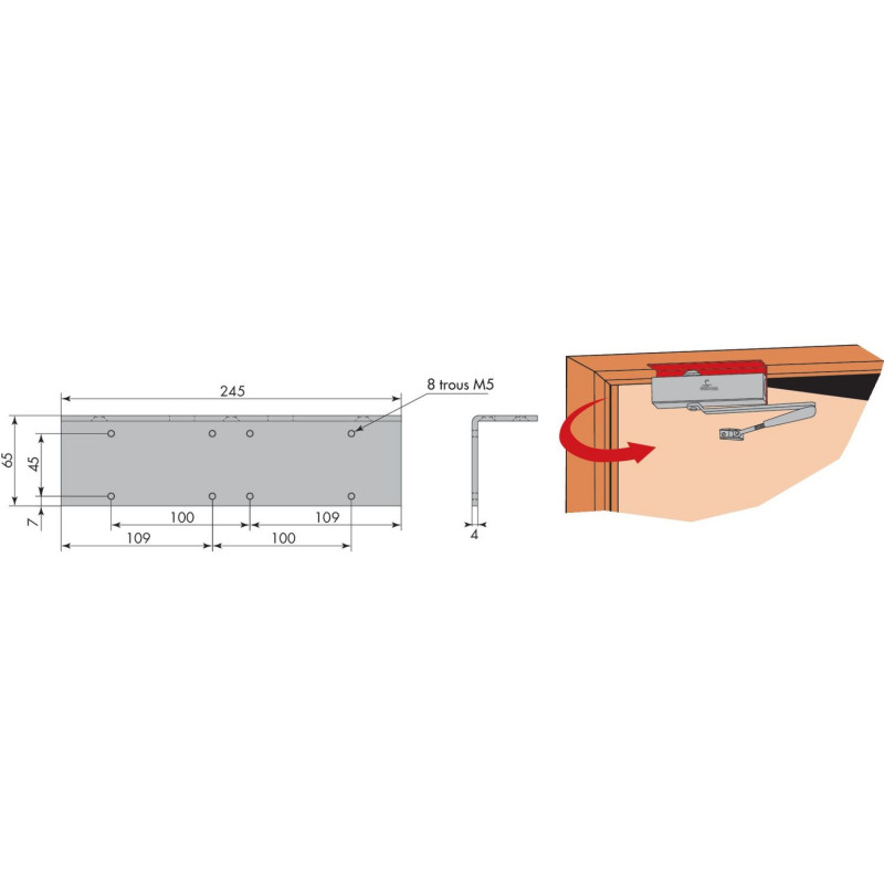 KIT D'ACCESSOIRES POUR FERME-PORTES HR300 HERACLES