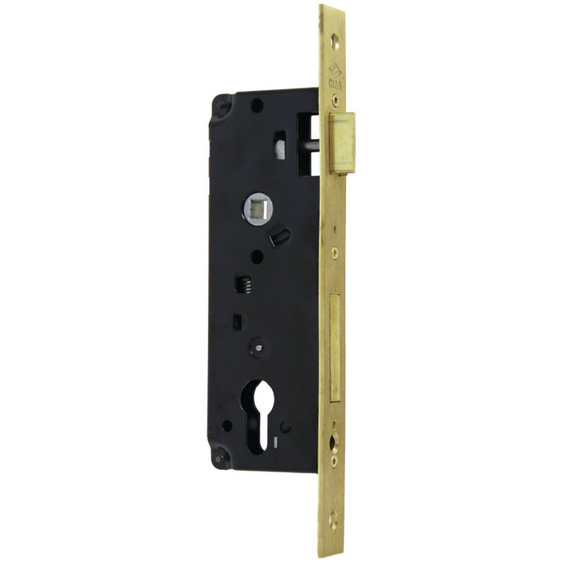 SERRURE À LARDER MONOPOINT CISA, ENTRAXE 85 MM, FINITION LAITON