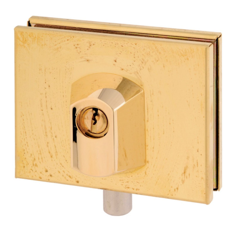 SERRURE BASSE DOUBLE ENTRÉE POUR PORTE EN VERRE INOX POLI HÉRACLÈS