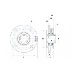 PALIER COMPLET FONTE APPLIQUE 4 TROUS REF ESF211