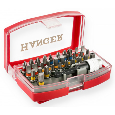 COFFRET 32 EMBOUTS DE VISSAGE COLORÉS HANGER