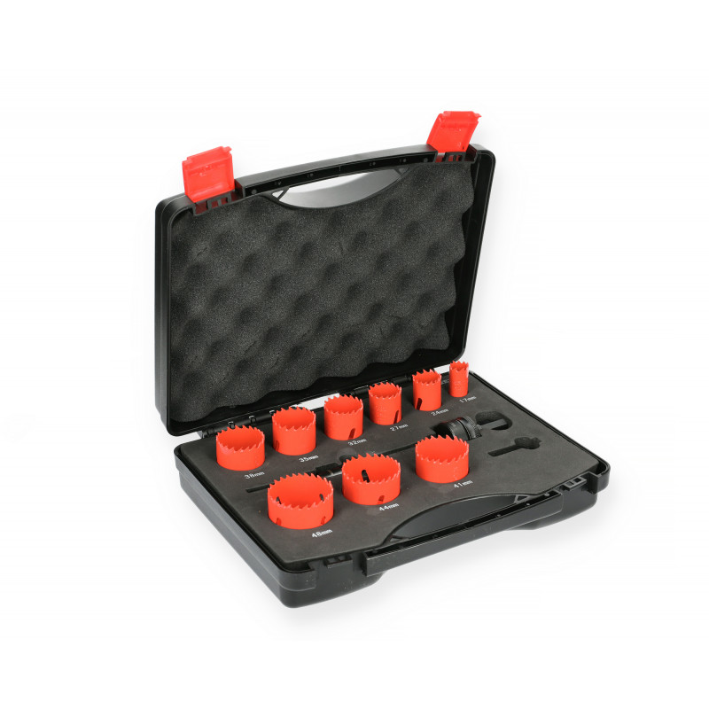 COFFRET DE 9 TRÉPANS HSS BI-MÉTAL POUR SERRURIERS - HANGER 150499