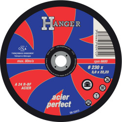 DISQUE À TRONÇONNER ACIER 3MM A24R-BF - HANGER