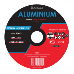 DISQUE À TRONÇONNER ALUMINIUM HANGER 125 X 22,23 X 1 MM PLAT - 150010