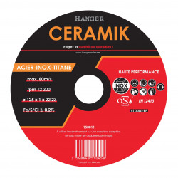 DISQUE DE TRONÇONNAGE CERAMIK 125X1 - PERFORMANCE ÉLEVÉE