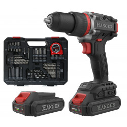 PERCEUSE-VISSEUSE 18V HANGER 60 NM DD18-60Z2+ - 2 BATTERIES 2AH - CHARGEUR - COFFRET DE 75 OUTILS - 400120