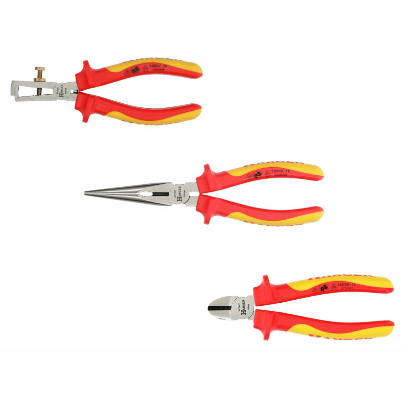 ENSEMBLE DE 3 PINCES ISOLÉES BI-MATIÈRE 1000V HANGER