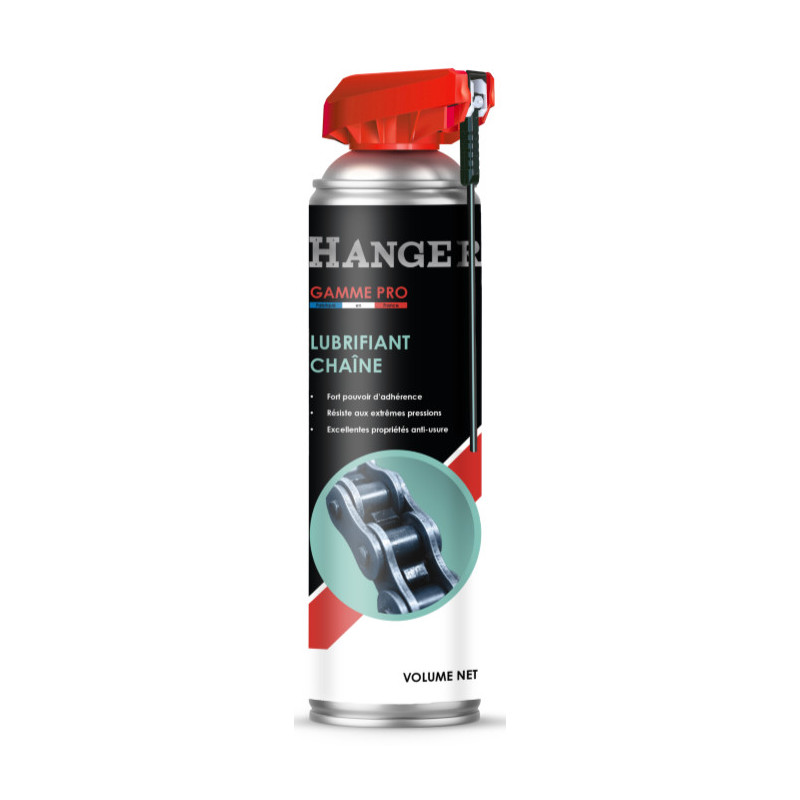 LUBRIFIANT POUR CHAÎNES 500 ML AVEC APPLICATEUR TÊTE COBRA ROUGE