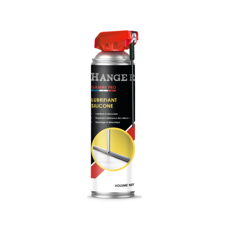 LUBRIFIANT SILICONE 400 ML HANGER AVEC TÊTE COBRA ROUGE - 700304