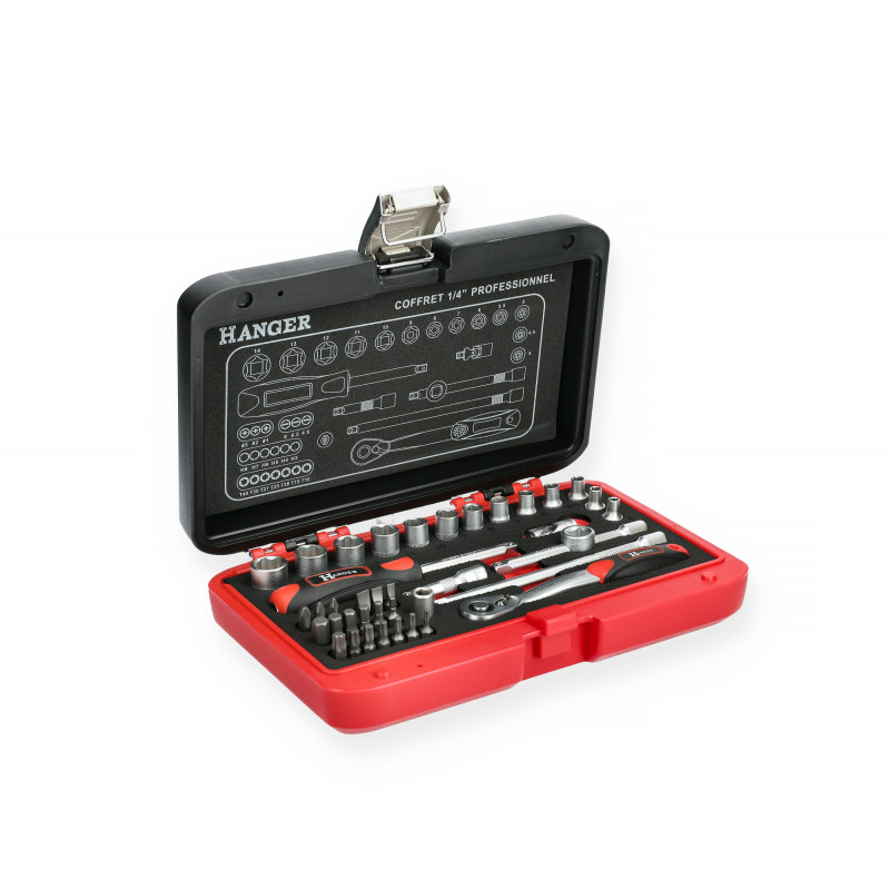 COFFRET DE 40 DOUILLES 1/4'' 6 PANS HANGER