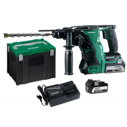 PERFORATEUR-BURINEUR SDS-PLUS 18V HIKOKI DH18DBLWPZ - 2 BATTERIES 5AH - CHARGEUR - HITCASE