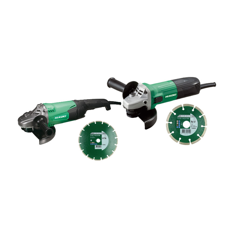 ENSEMBLE DE 2 MEULEUSES HIKOKI KG23SAYBZ (G13STA 600W/G23ST 2000W) - DISQUES DIAMANTÉS